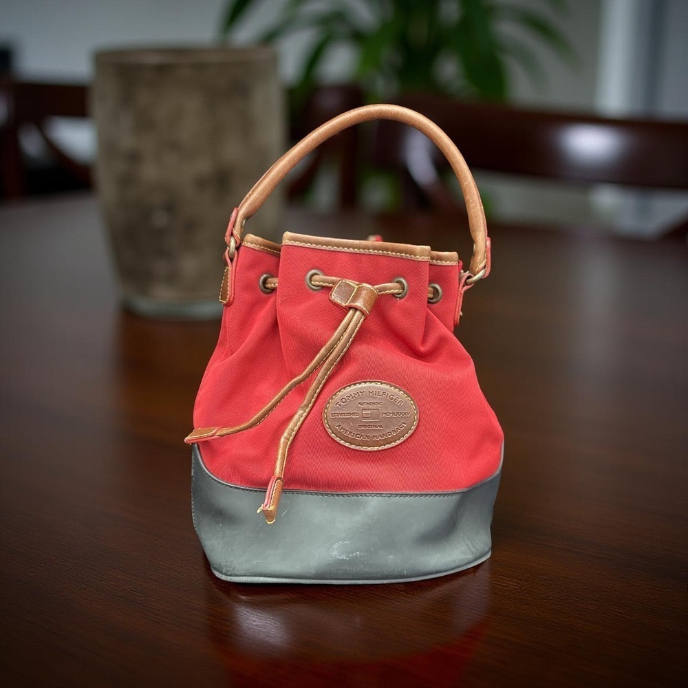 Tommy Hilfiger Coral and Gray Shoulder Bag